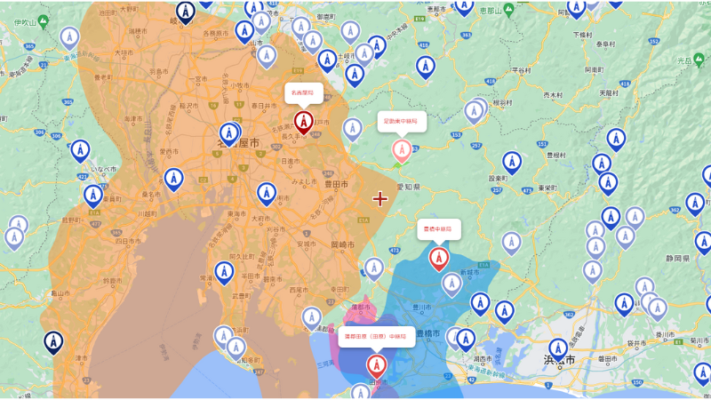 愛知県の地デジの電波