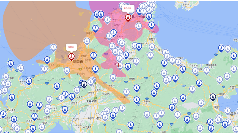 福岡県の地デジの電波