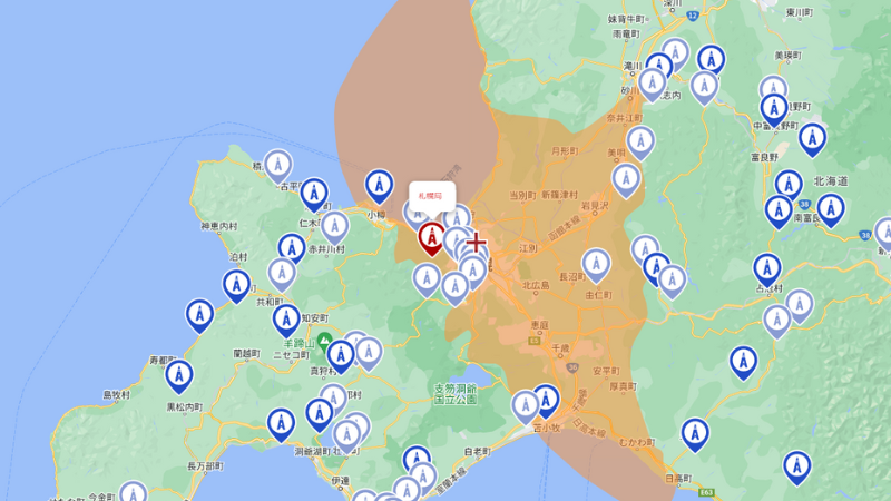 札幌周辺の地デジの電波