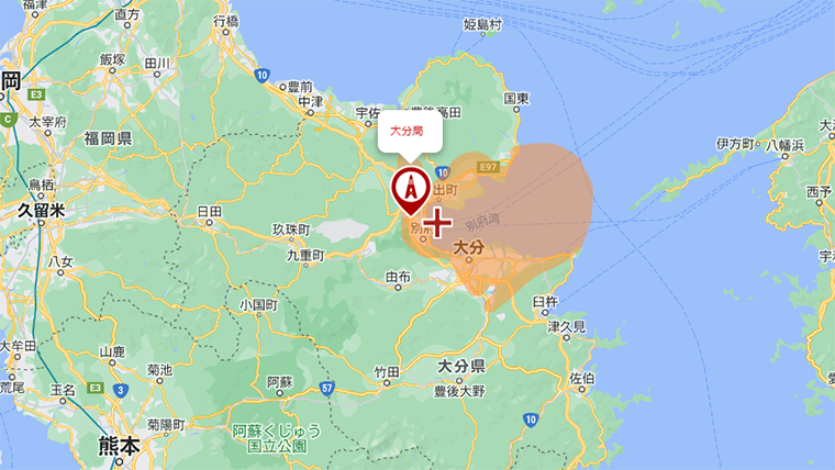 大分県の地デジの電波